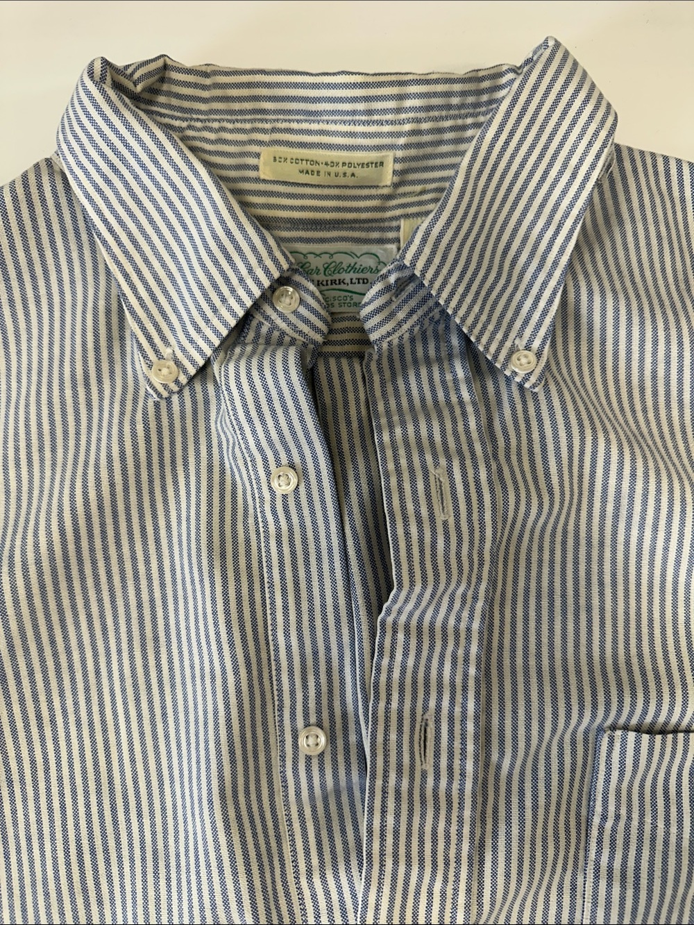 Classic Blue Stripe Quarter Button-Down Shirt